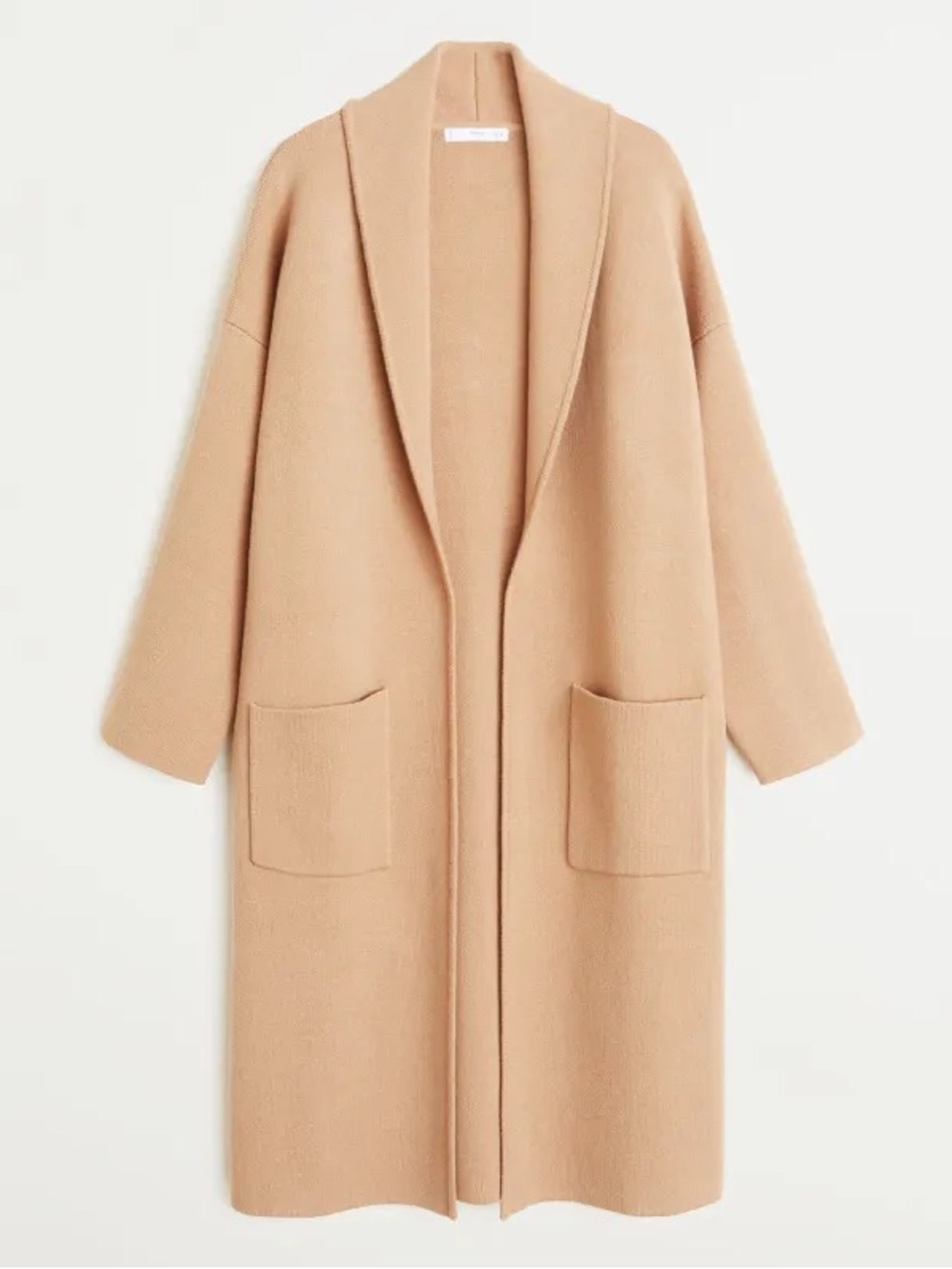 Zara Oversized Knit Cardigan Open Front Sweater Overcoat Size Small NEW NWT Tan